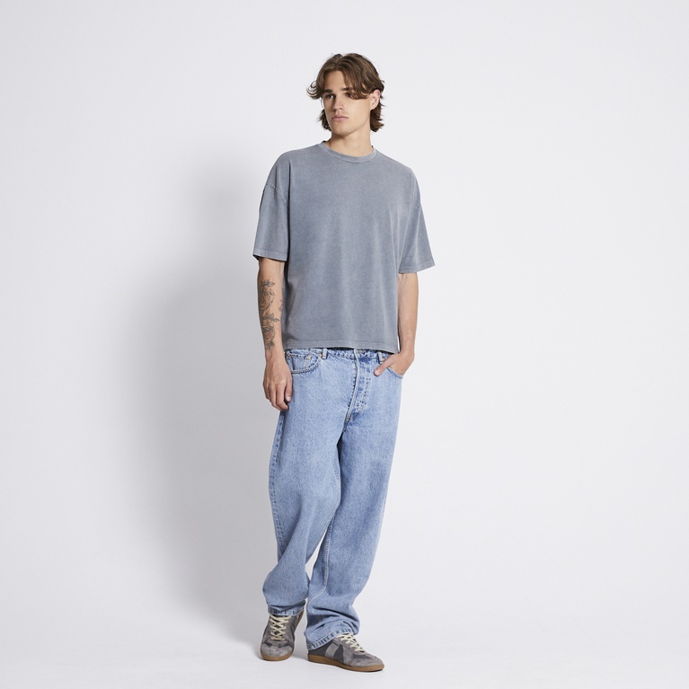 Washed boxy tee "Mikael Washed" Grey